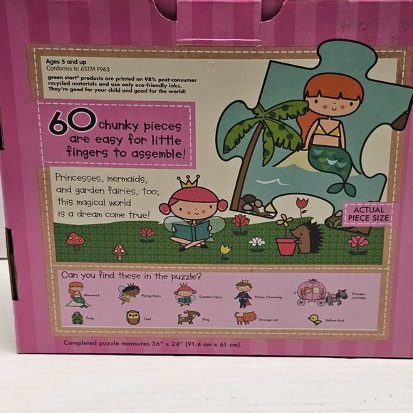 Princess Fairyland Giant Floor Giant Floor Puzzle 2 X 3 Feet Green Start 60 pcs - Picture 7 of 16